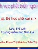 Bài giảng Mầm non: Làm quen chữ cái S, X - Phạm Thị Khánh