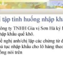 Bài tập tình huống nhập khẩu