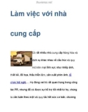 Làm việc với nhà cung cấp