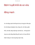 Bệnh huyết khối do xơ vữa động mạch