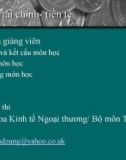 Lý thuyết tài chính tiền tệ - chương I - Tiền tệ