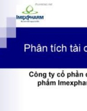 Phân tích tài chính Công ty cổ phần dược phẩm Imexpharm