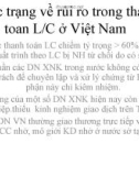 Thực trạng về rủi ro trong thanh toán L/C ở Việt Nam