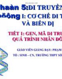 Giáo án điện tử sinh học: Sinh học 12-GEN, MÃ DI TRUYỀN VÀ QUÁ TRÌNH NHÂN ĐÔI ADN