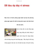 Dễ bị đau dạ dày vì stress