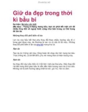 Giữ da đẹp trong thời kì bầu bí