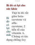 Bí đỏ có lợi cho sức khỏe .