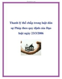 Thanh lý thế chấp trong luật dân sự Pháp theo quy định của Đạo luật ngày 23/3/2006