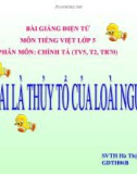 Bài giảng Tiếng việt 5 tuần 25 bài: Ai là thuỷ tổ loài người