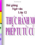 Bài giảng Ngữ văn 12 tuần 12: Thực hành một số phép tu từ cú pháp