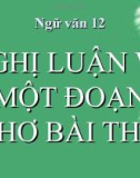 Bài giảng Ngữ văn 12 tuần 6: Nghị luận về một bài thơ, đoạn thơ