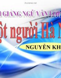 Bài giảng ngữ văn 12 tuần 25 bài: Một người Hà Nội