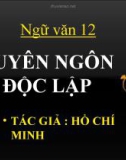 Bài giảng Ngữ Văn 12 tuần 2 bài: Tuyên ngôn độc lập