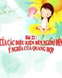 Bài giảng Sinh học 6 bài 22: Ảnh hưởng của điều kiện bên ngoài đến quang hợp