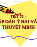 Bài giảng Ngữ văn 10: Lập dàn ý bài văn thuyết minh