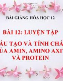 Bài giảng Hóa học 12 bài 12: Luyện tập: Cấu tạo và tính chất của amin, amino axit và protein