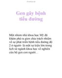 Gen gây bệnh tiểu đường