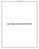 Quyết định số 831/QĐ-UBND 2013