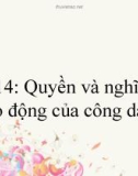 Bài giảng GDCD 9 bài 14: Quyền và nghĩa vụ lao động của công dân