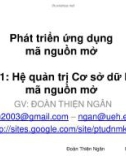 Bài giảng Phát triển ứng dụng nguồn mở: Bài 1 - Đoàn Thiện Ngân