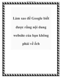 Làm sao để Google biết được rằng nội dung website của bạn không phải về ếch