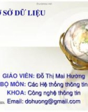 Bài giảng Cơ sở dữ liệu: Chương 7 - Đỗ Thị Mai Hường