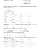 Đề thi HK 1 môn Toán lớp 12 năm 2017-2018 - THPT LaiVung2