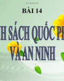 Bài giảng GDCD 11 bài 14: Chính sách quốc phòng an ninh