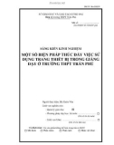 SKKN: Một số biện pháp thúc đẩy việc sử dụng trang thiết bị trong giảng dạy ở trường THPT Trần Phú