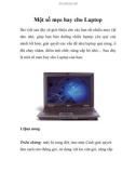 Một số mẹo hay cho Laptop