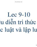 Bài giảng Trí tuệ nhân tạo: Bài 9+10 - Phạm Thị Anh Lê