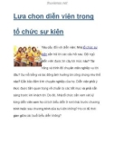 Lựa chọn diễn viên trong tổ chức sự kiện