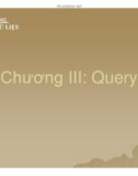 Bài giảng Cơ sở dữ liệu: Chương III - Query