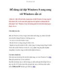 Dễ dàng cài Windows 8 song song với Windows sẵn có