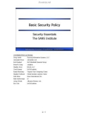 Basic Security Policy: Security Essentials The SANS Institute