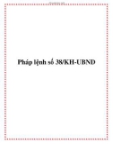 Pháp lệnh số 38/KH-UBND 2013