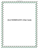 [Gr] NOMINATIV (Chủ Cách)