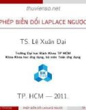 Bài giảng Phép biến đổi Laplace ngược - TS. Lê Xuân Đại