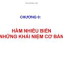 Bài giảng Chương 0: Hàm nhiều biến những khái niệm cơ bản