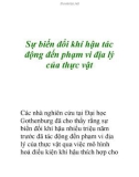 Sự biến đổi khí hậu tác động đến phạm vi địa lý của thực vật