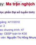 Bài giảng Ma trận nghịch đảo - Nguyễn thị Hồng Nhung