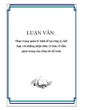 LUẬN VĂN: Thực trạng quản lý kinh tế tại công ty, kết hợp với những nhận thức cơ bản về tầm quan trọng của công tác kế toán