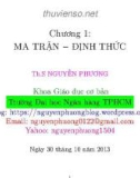 Bài giảng Đại số tuyến tính: Chương 1 - ThS. Nguyễn Phương