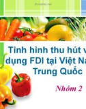 Báo cáo Tình hình thu hút và sử dụng FDI tại Việt Nam và Trung Quốc