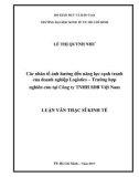 Luận văn Thạc sĩ Kinh tế: Các nhân tố ảnh hưởng đến năng lực cạnh tranh của doanh nghiệp Logistics – Trường hợp nghiên cứu tại Công ty TNHH SDB Việt Nam