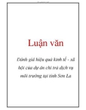 Luận văn: Đánh giá hiệu quả kinh tế - xã hội của dự án chi trả dịch vụ môi trường tại tỉnh Sơn La