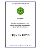 Luận án Tiến sĩ Nông nghiệp: Phân tích thực thi chính sách chi trả dịch vụ môi trường rừng trên địa bàn tỉnh Hòa Bình