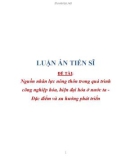 Luận án Tiến sĩ: Nguồn nhân lực nông thôn trong quá trình CNH, HĐH ở nước ta - đặc điểm và xu hướng phát triển