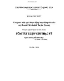 Tóm tắt luận văn Thạc sĩ Quản trị kinh doanh: Nâng cao hiệu quả hoạt động huy động vốn của Agribank Chi nhánh Tuyên Quang