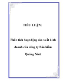 TIỂU LUẬN: Phân tích hoạt động sản xuất kinh doanh của công ty Bảo hiểm Quảng Ninh